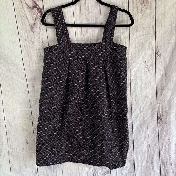Vintage No Boundaries 90s Black and Pink Patterned Shift Dress Medium - Picture 1 of 8